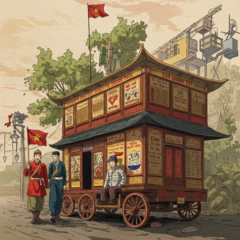 Bàn tiệc Trung Thu với bánh Trung Thu và đồ chơi đa dạng, thể hiện nét văn hóa Việt Nam, Trung Quốc, Hàn Quốc và Nhật Bản.