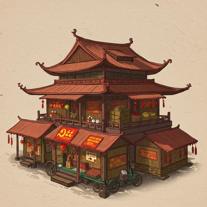 Bánh Trung Thu truyền thống và đèn ông sao trong lễ hội tại Việt Nam.