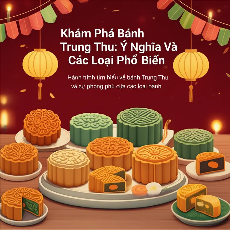 Bánh Trung Thu truyền thống và hiện đại trên bàn ăn.