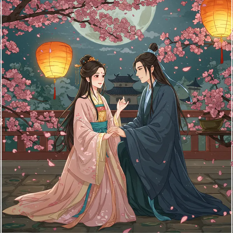 Minh họa Chị Hằng bay lên mặt trăng theo truyền thuyết Trung Quốc cổ