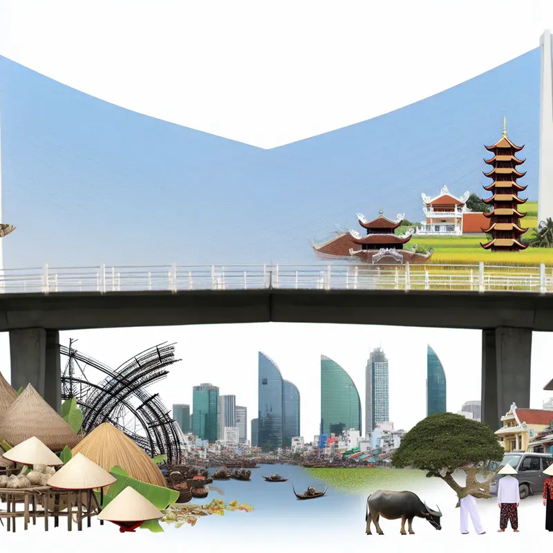 Cảnh làng quê Việt Nam cổ xưa dưới ánh trăng rằm.