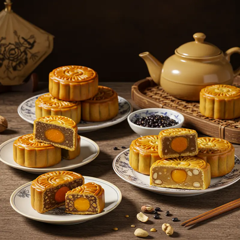 Gia đình Việt Nam quây quần bên bánh Trung Thu truyền thống dịp Tết Trung Thu