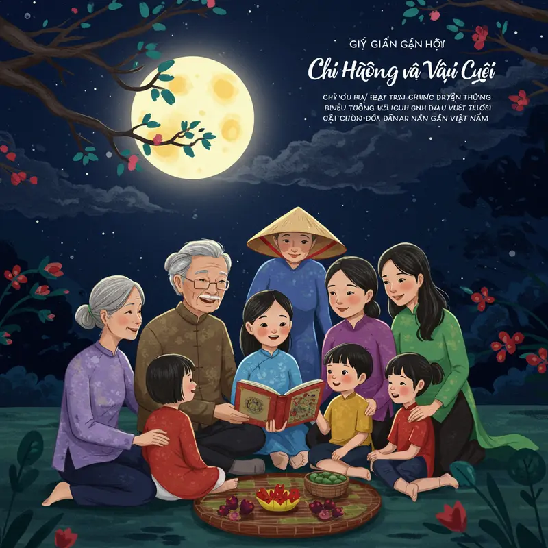 Chị Hằng, nàng tiên cung trăng – Biểu tượng của vẻ đẹp thuần khiết và nỗi nhớ trần gian.