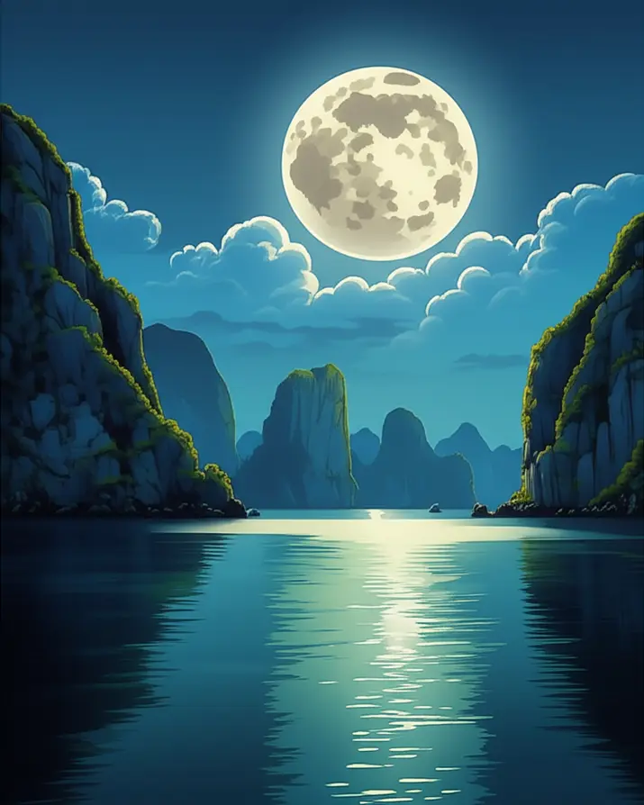 Hồ Gươm lung linh dưới ánh trăng rằm Trung Thu.