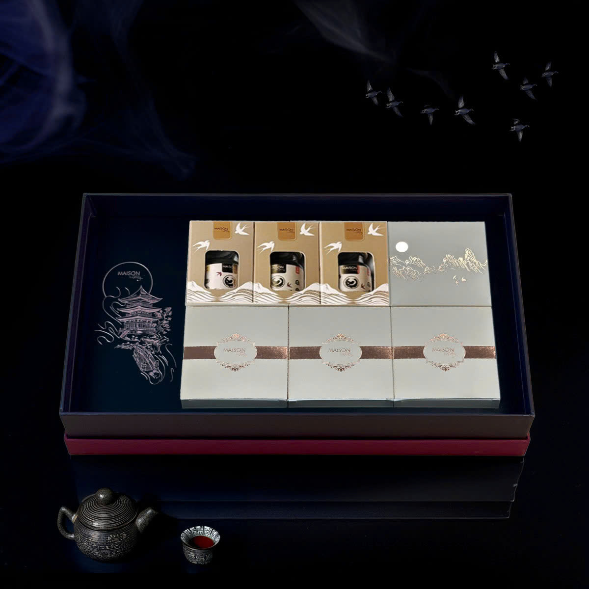 Hộp Bánh Trung Thu Maison Bình An - Bánh trung thu kèm yến sào