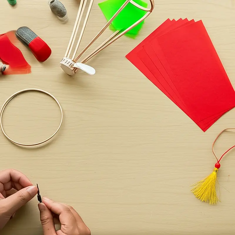 Nguyên liệu cơ bản để làm đèn lồng Trung Thu truyền thống.