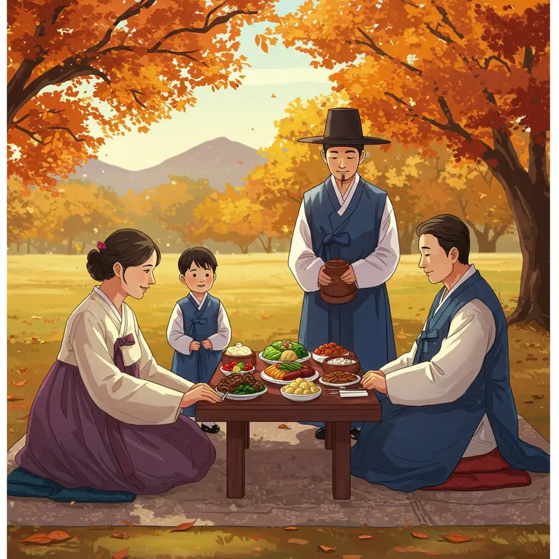 Khung cảnh lễ hội trăng rằm với trăng tròn và người dân tổ chức nghi lễ truyền thống dưới ánh trăng.