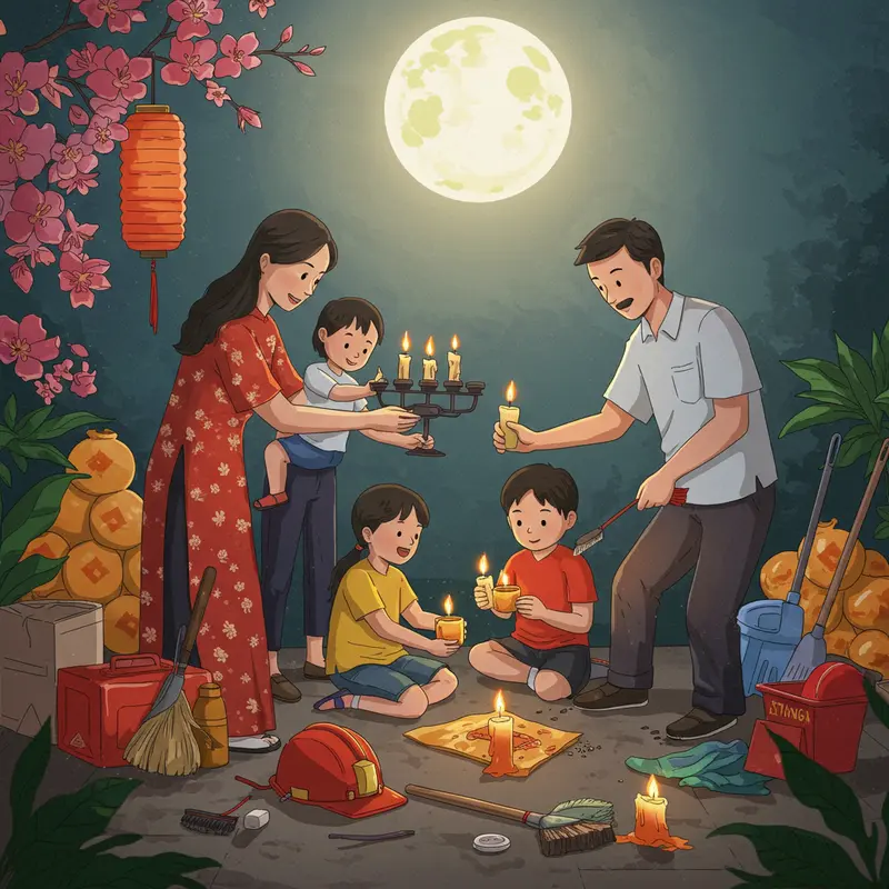 Gia đình lên kế hoạch tổ chức tiệc phá cỗ Trung Thu tại nhà.