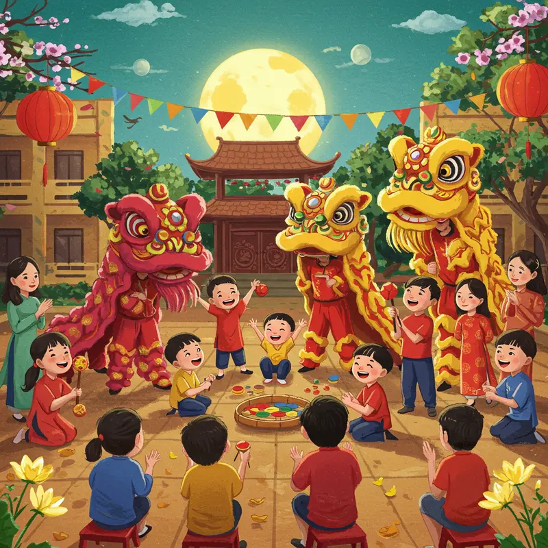 Buổi họp lập kế hoạch tổ chức rước đèn Trung Thu tại khu phố với sự tham gia của phụ huynh và giáo viên.