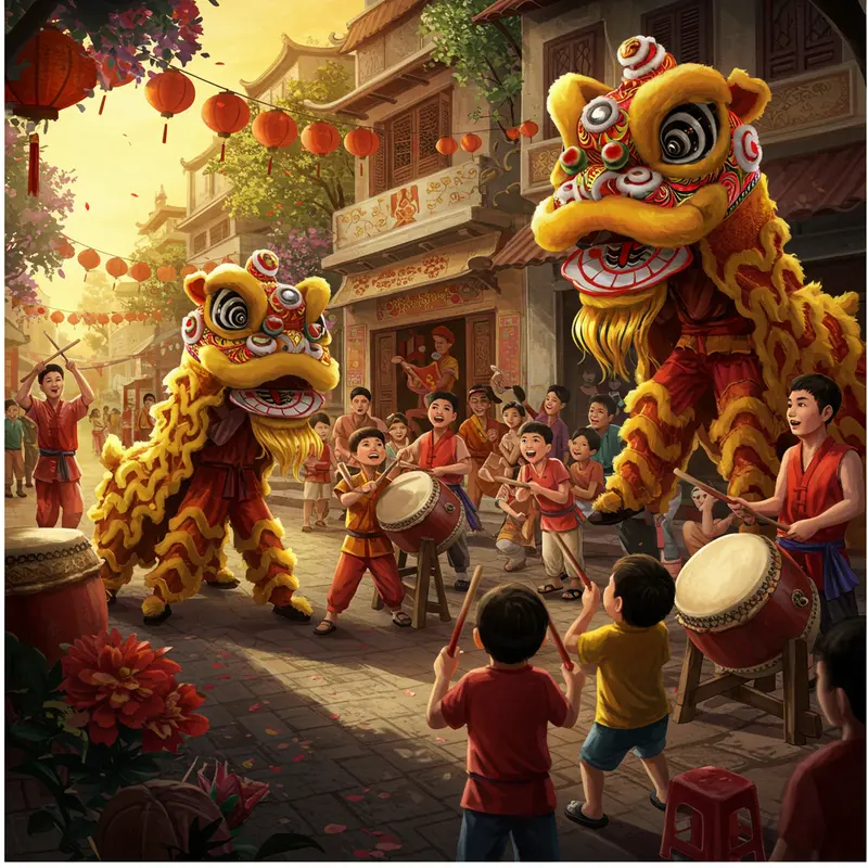 Gia đình Việt Nam vui Tết Trung Thu với đèn lồng và bánh Trung Thu trong không gian ấm áp