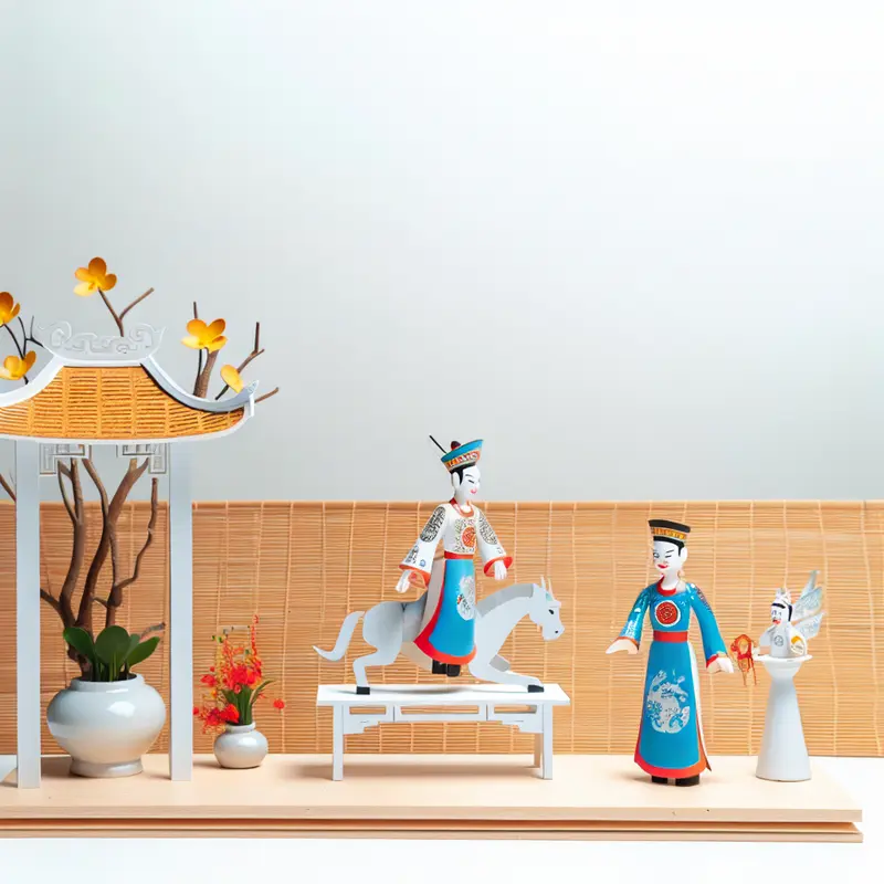 Cảnh làng quê Việt Nam cổ xưa dưới ánh trăng rằm.