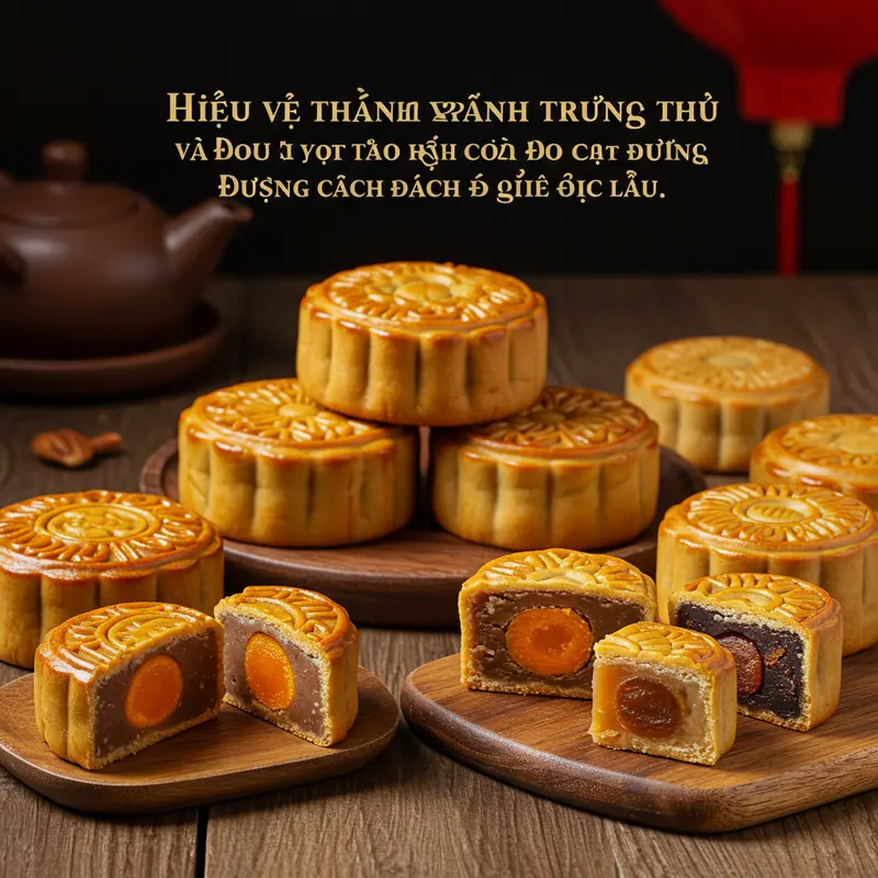 Các loại bánh Trung Thu truyền thống với đa dạng nhân và vỏ khác nhau.