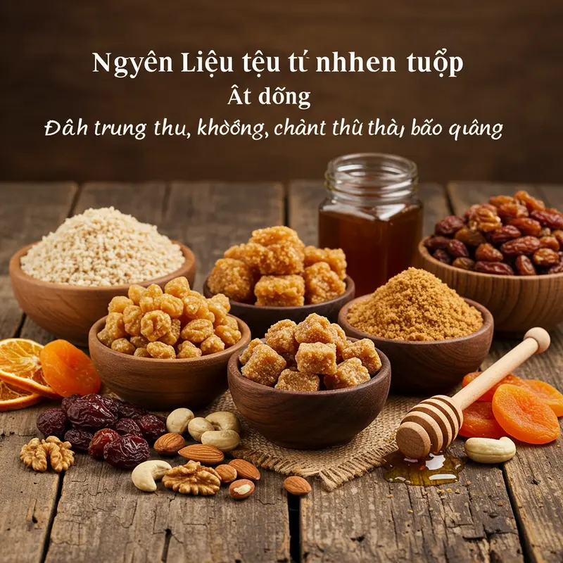 Bánh Trung Thu healthy với nguyên liệu tự nhiên, không chất bảo quản.