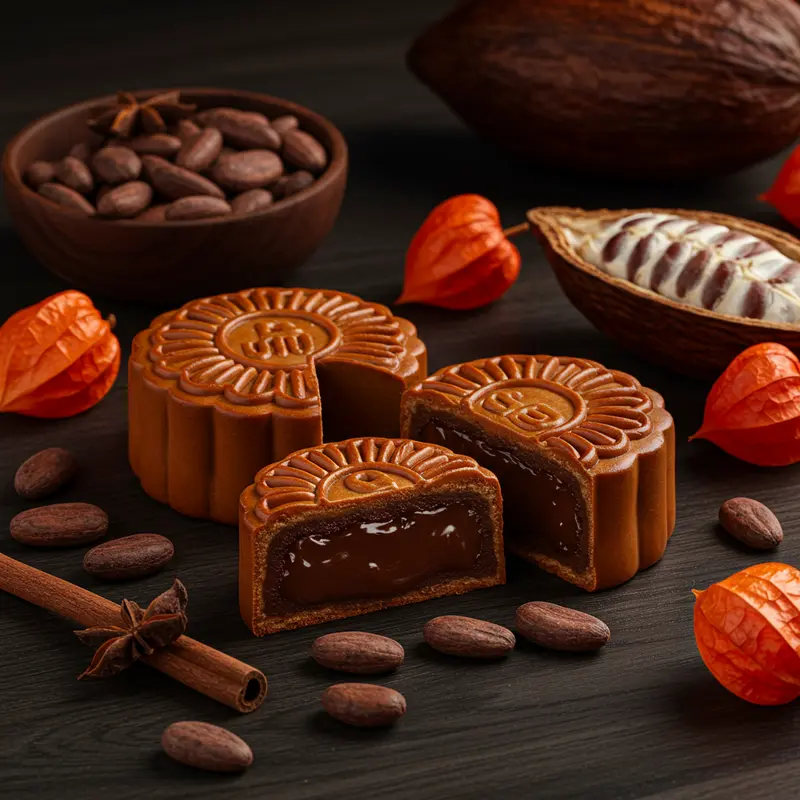 Chiếc bánh Trung Thu nhân đậu xanh mềm mịn và thơm ngon