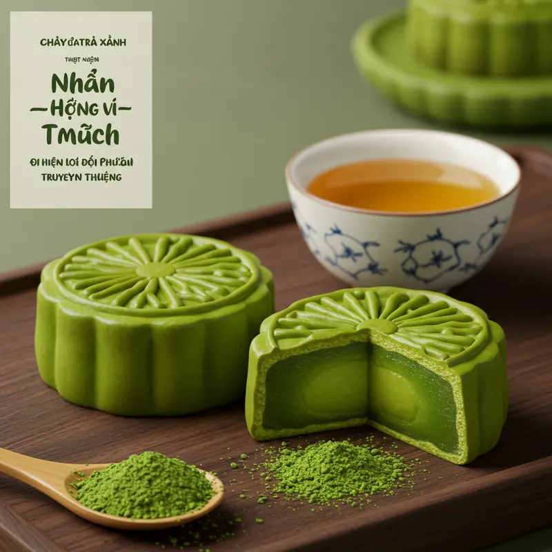 Chiếc bánh Trung Thu nhân đậu xanh mềm mịn và thơm ngon