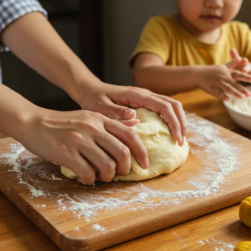 Nguyên liệu tươi ngon và an toàn chuẩn bị cho bánh Trung Thu mini.
