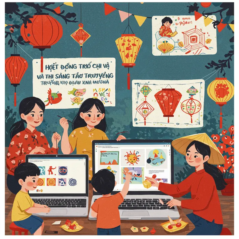 Gia đình kết nối qua video trong ngày Tết Trung Thu