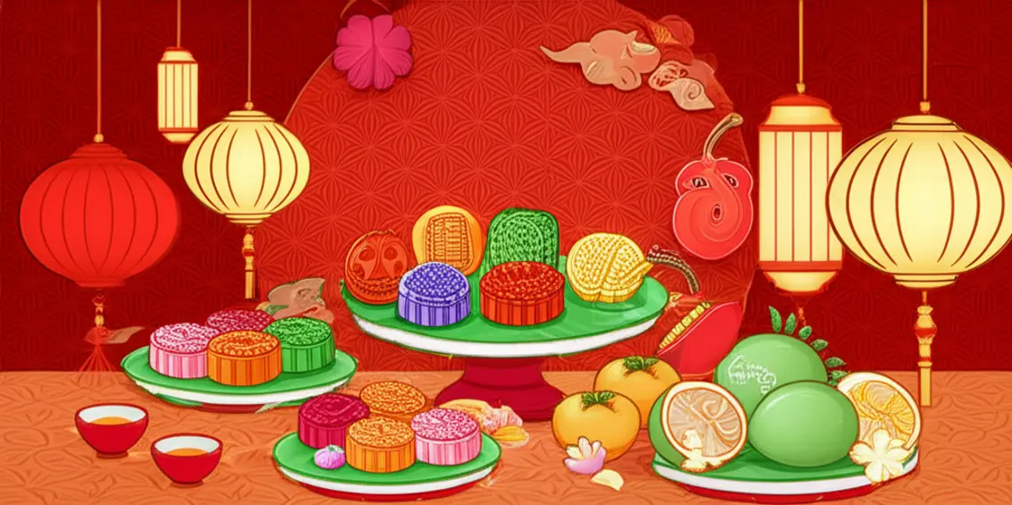 Bức tranh lịch sử về gia đình Việt Nam mừng Tết Trung Thu.