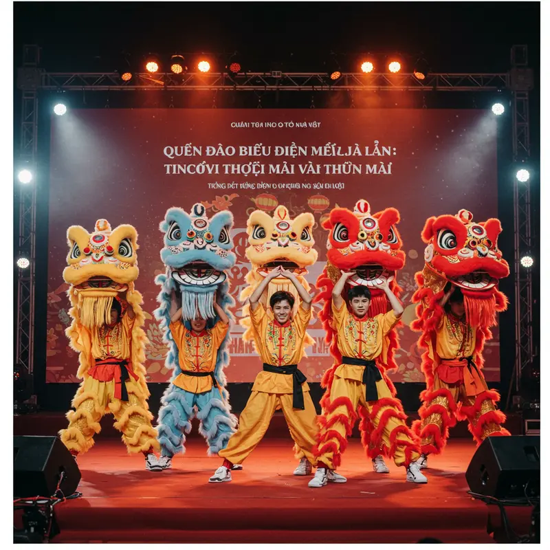 Các bộ phận cấu thành trang phục múa lân truyền thống.