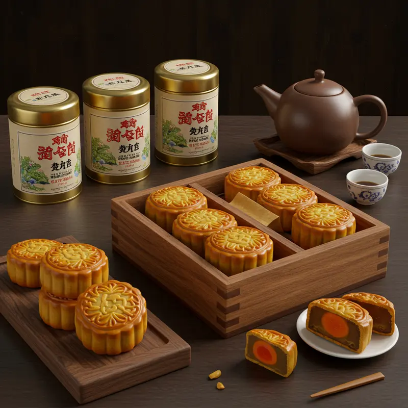 Các loại bánh Trung Thu truyền thống đa dạng về màu sắc và hương vị.