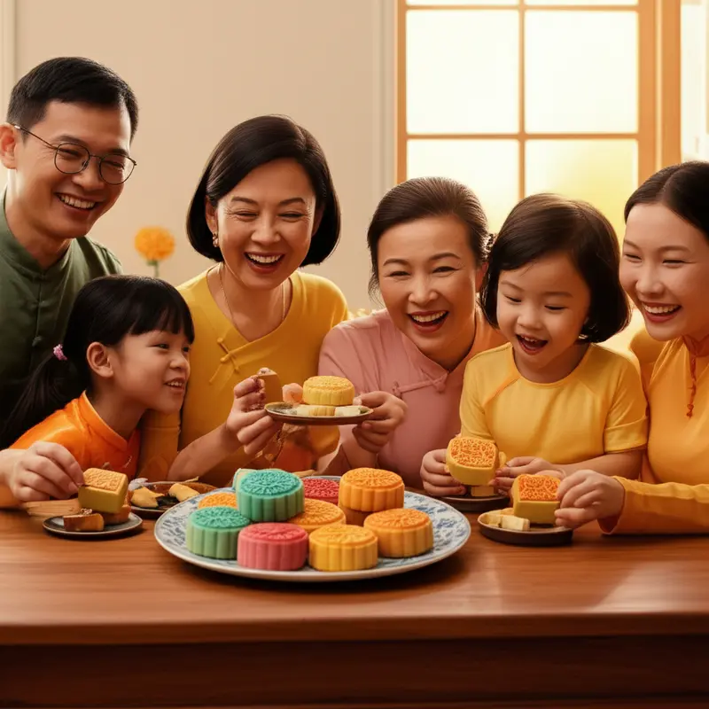 Trẻ em cầm lồng đèn trong lễ hội Tết Trung Thu.