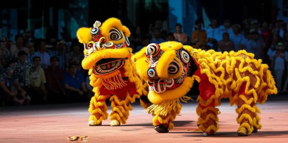 Trẻ em cầm lồng đèn trong lễ hội Tết Trung Thu.