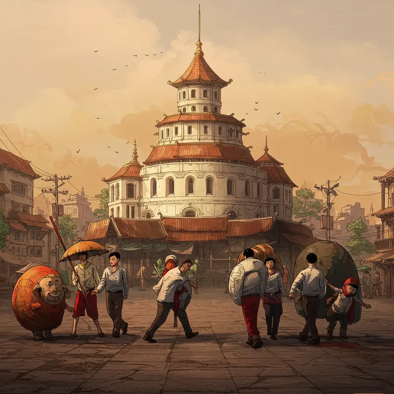 Tác động của rác thải nhựa và bao bì trong dịp Trung Thu tại khu vực lễ hội.