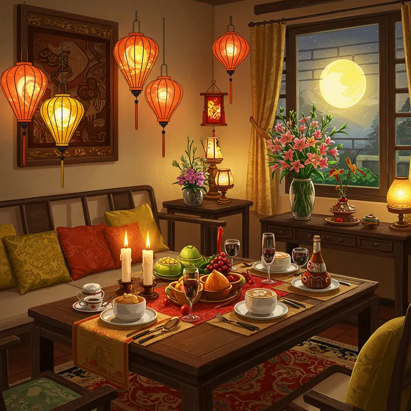 Gia đình lên kế hoạch tổ chức tiệc phá cỗ Trung Thu tại nhà.