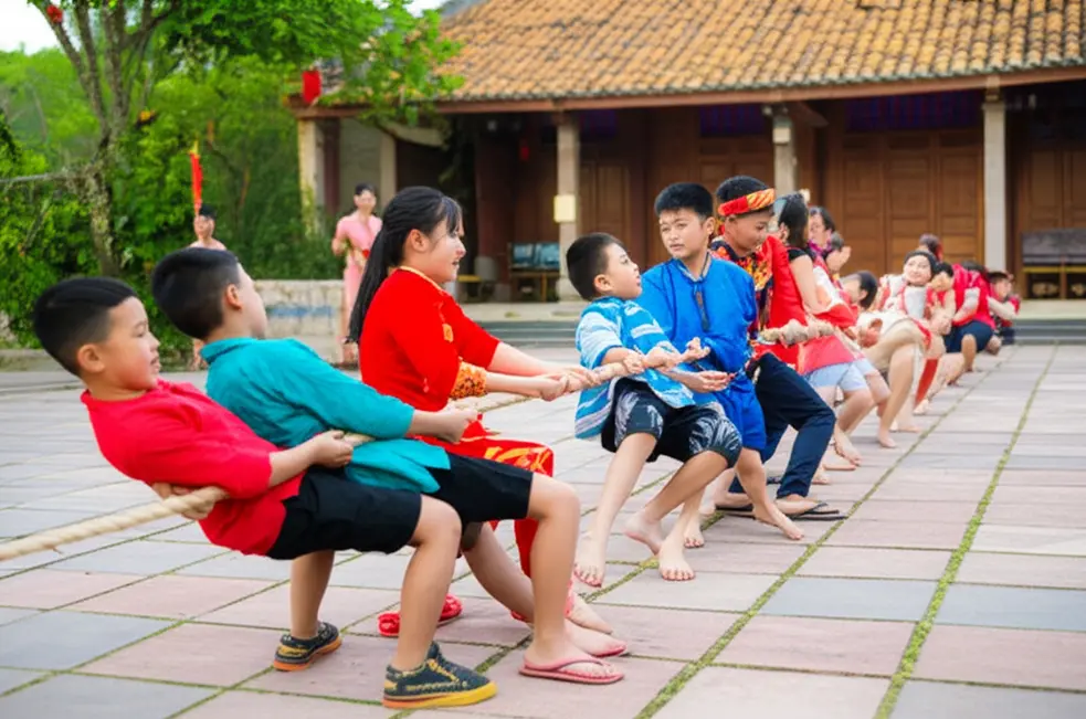 Gia đình Việt Nam đang chuẩn bị bánh Trung Thu dưới ánh trăng rằm.