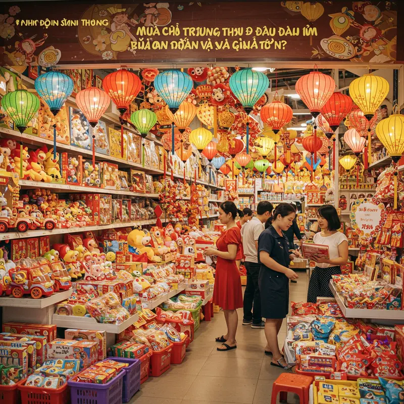 Trẻ em vui chơi với đồ chơi Trung Thu an toàn và chất lượng bên gia đình.