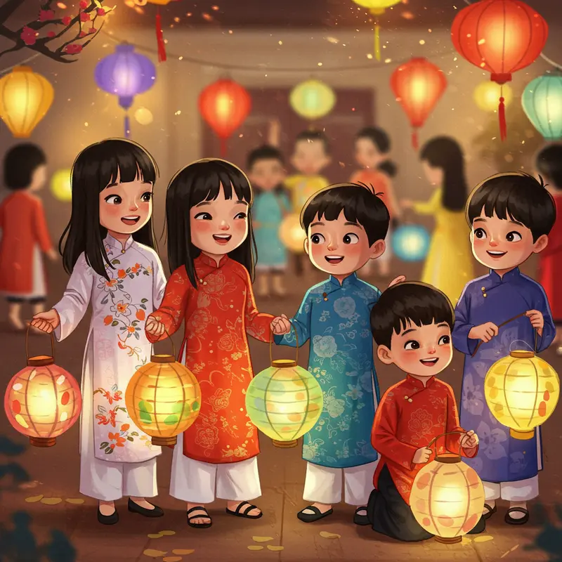 Gia đình người Việt ở nước ngoài quây quần đón Trung Thu ấm áp.