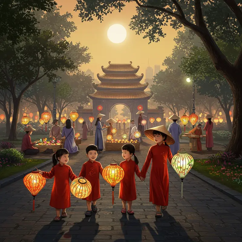 Gia đình người Việt ở nước ngoài quây quần đón Trung Thu ấm áp.