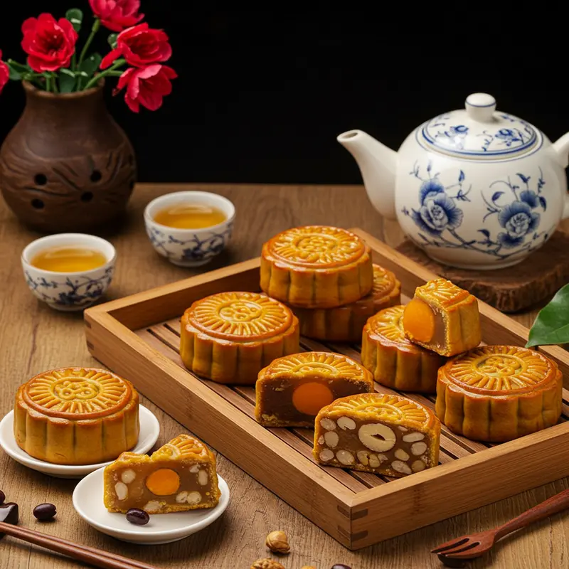 Gia đình Việt Nam vui Tết Trung Thu với đèn lồng và bánh Trung Thu trong không gian ấm áp