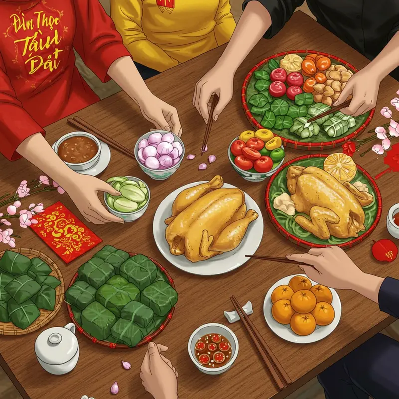 Gia đình Việt đoàn tụ bên bàn thờ Tổ tiên ngày Tết Nguyên Đán.