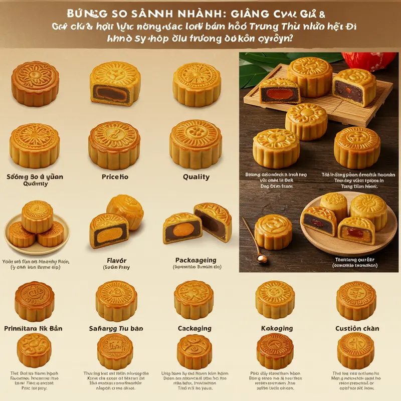 Bánh Trung Thu nhân hiện đại đa dạng với nhiều loại nhân sáng tạo.