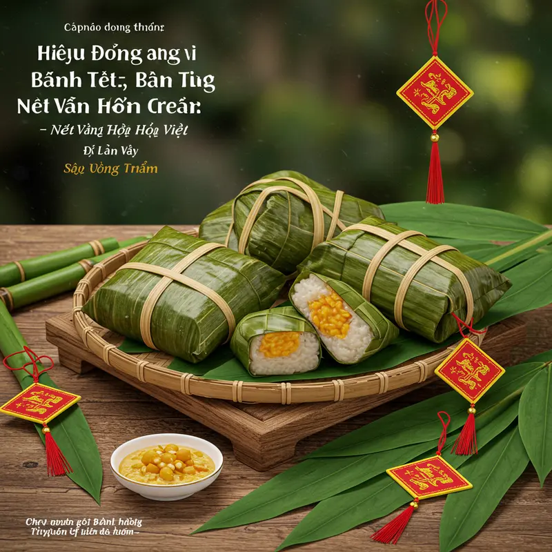 Bánh chưng, bánh tét – biểu tượng ẩm thực Tết Việt, thể hiện sự sum vầy và truyền thống.