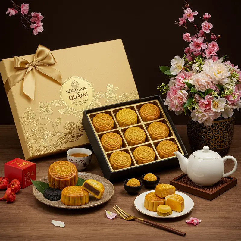 Bánh trung thu lava sầu riêng với lớp nhân tan chảy hấp dẫn.