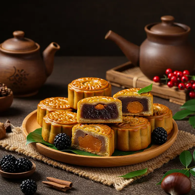 Nguyên liệu bản địa như hạt dẻ, quả rừng làm nên hương vị riêng của bánh Trung Thu Cao Bằng.