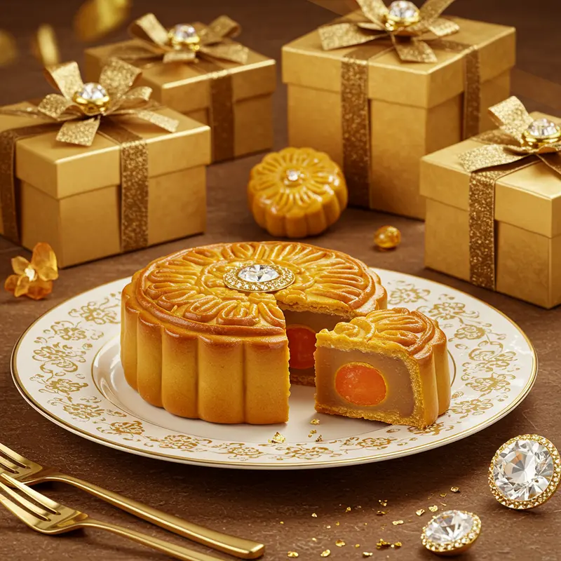 Bánh Trung Thu dát vàng và đính kim cương – đỉnh cao của sự sáng tạo và sang trọng.