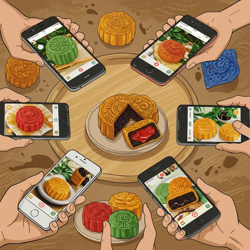 Bánh Trung Thu truyền thống và hiện đại hòa quyện trên bàn tiệc rực rỡ.