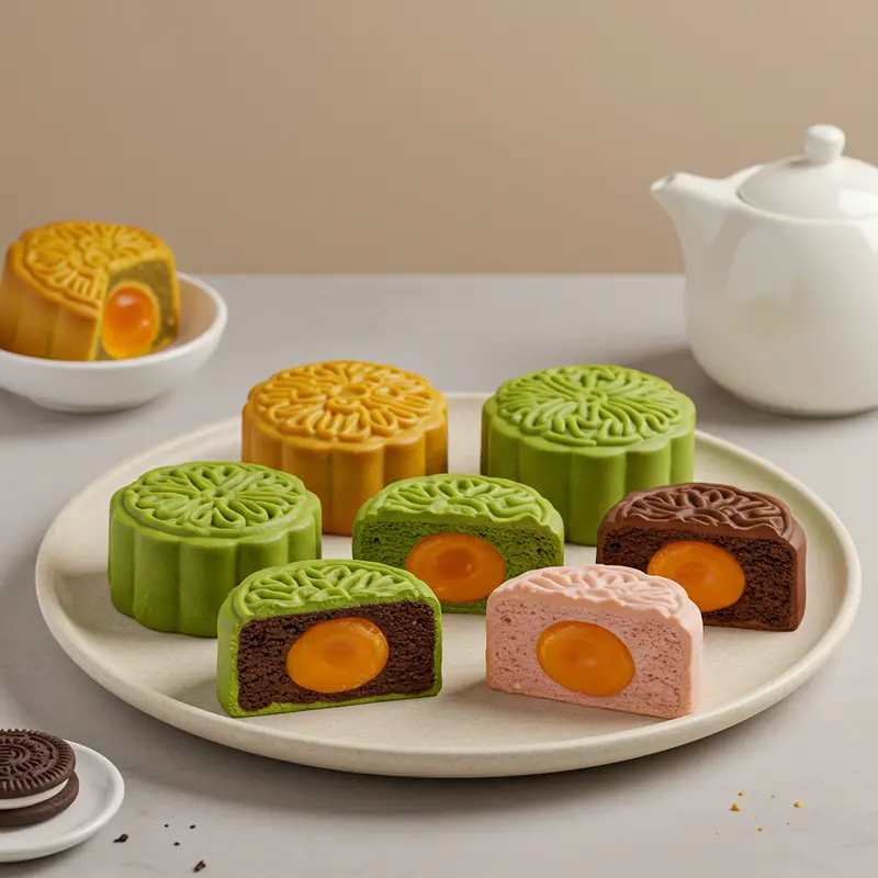 Bánh trung thu lava với lớp nhân chảy hấp dẫn, biểu tượng của sự sáng tạo hiện đại.