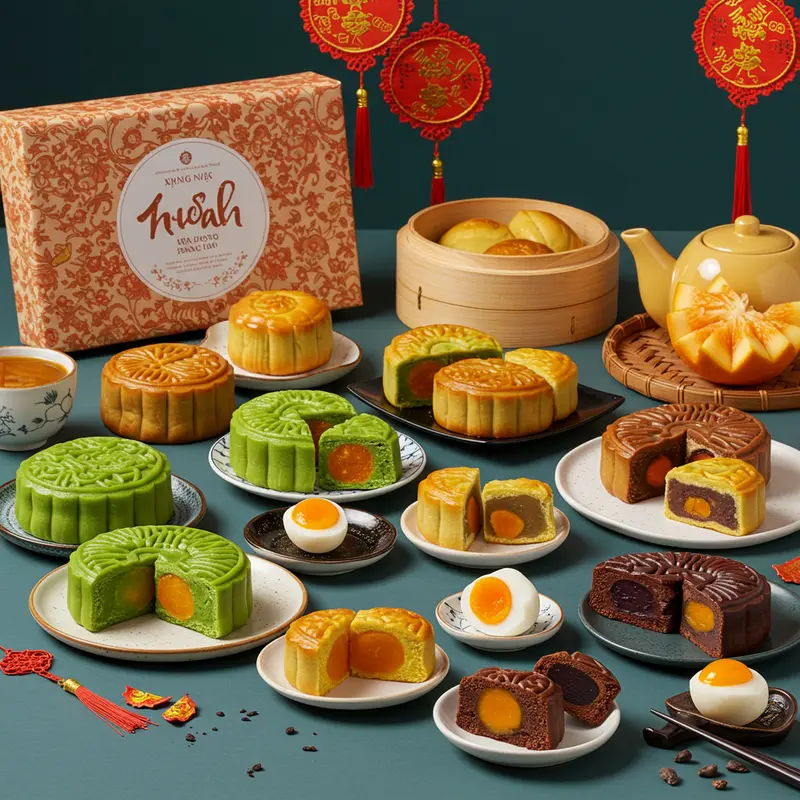 Bánh Trung Thu nhân hiện đại đa dạng với nhiều loại nhân sáng tạo.