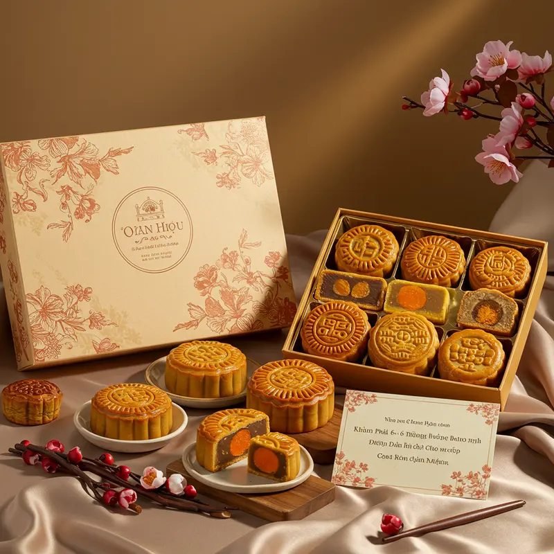 Bánh Trung Thu handmade được chế biến tỉ mỉ từ nguyên liệu thượng hạng.