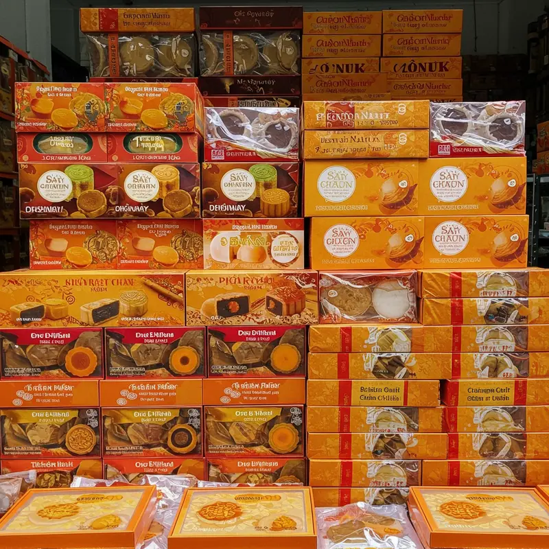 Các loại bánh Trung Thu phổ biến cùng thông tin hạn sử dụng trên bao bì.