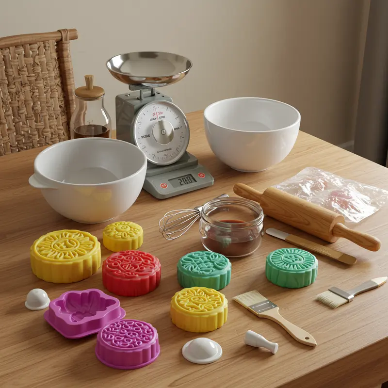 Dụng cụ cơ bản để làm bánh Trung Thu tại nhà cho người mới bắt đầu.