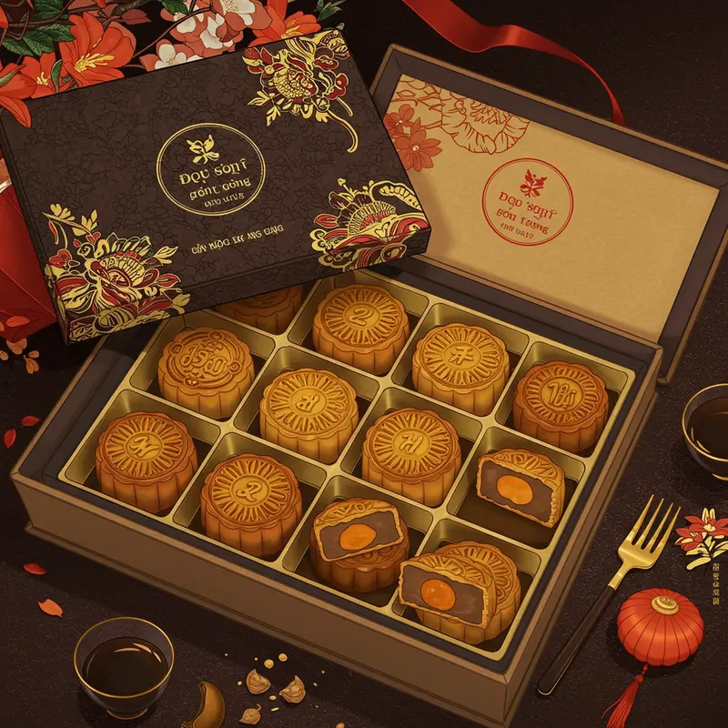 Các phong cách trang trí hộp bánh Trung Thu đa dạng từ truyền thống đến hiện đại.