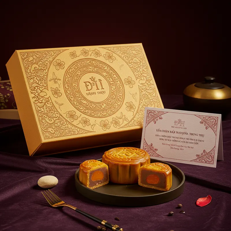 Hộp bánh Trung Thu sang trọng mang đậm giá trị truyền thống và ý nghĩa tri ân.