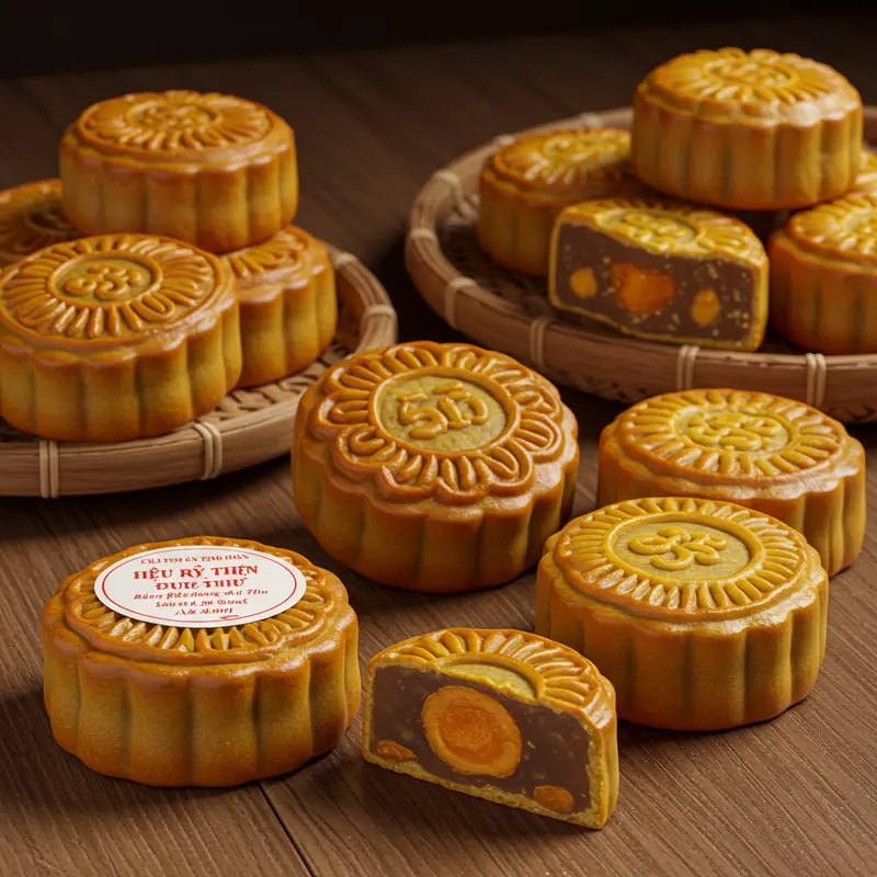 Các loại bánh Trung Thu phổ biến cùng thông tin hạn sử dụng trên bao bì.