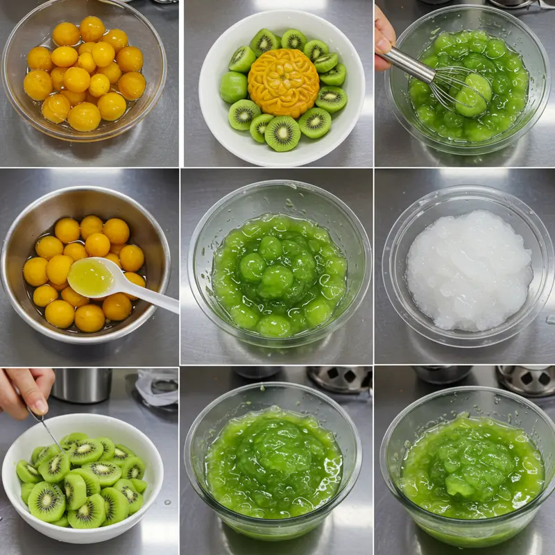 Các loại trái cây tươi làm nhân bánh trung thu phổ biến gồm thanh long, kiwi và bơ.