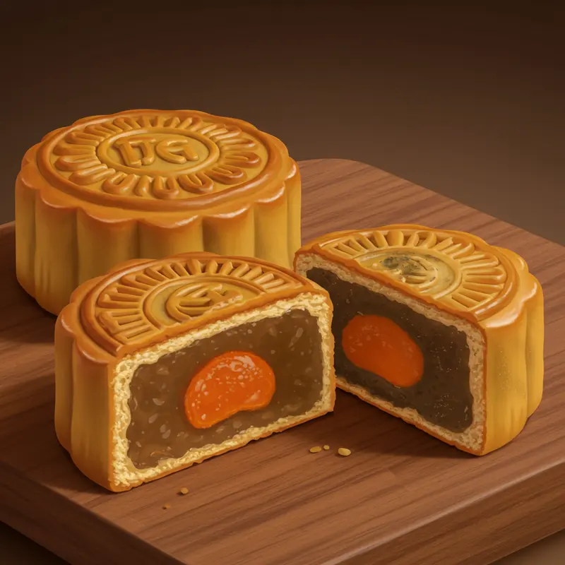 So sánh vỏ bánh Trung Thu tươi ngon và bánh có dấu hiệu mốc, đổi màu.